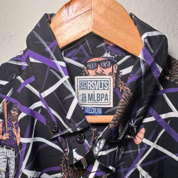 RSVLTS x MLBPA Charlie Blackmon "Chuck Nazty" Colorado Rockies Button-Up Shirt - Picture 3 of 6